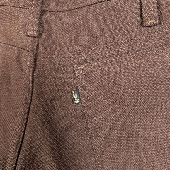 Vintage 80s Levis 698M Dark Brown Black and Gold Tab Pleated Dress Pants - 32x29 - Picture 4 of 9